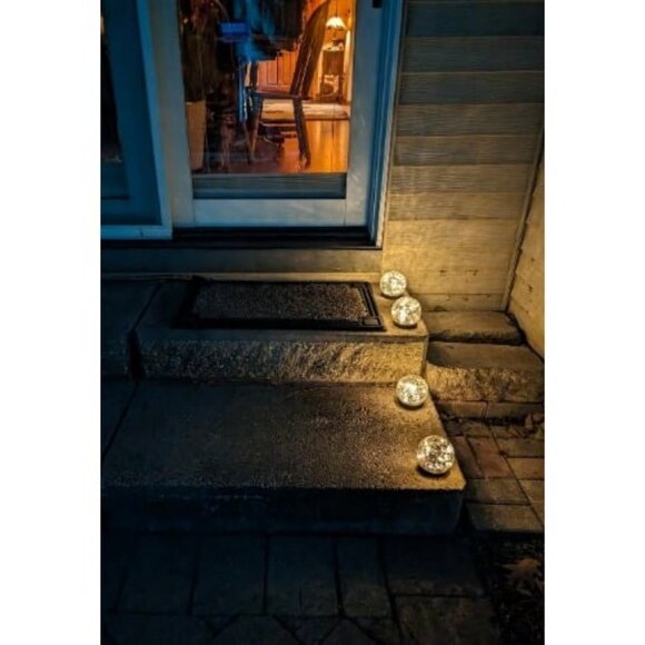 Solar Globe Lights Outdoor Waterproof-Solar Balls for Garden-Cracked Glass Ball - Picture 2 of 2